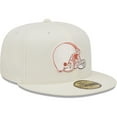 thumbnail image 3 of Men's New Era Cream Cleveland Browns Chrome Color Dim 59FIFTY Fitted Hat, 3 of 6