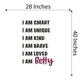 thumbnail image 4 of Girls I am Smart I am Unique I am Kind Inspirational Quotes & Sayings Wall Decal Decoration Inspirational Positive Vinyl wall Art Quote Lasts Years and Easily Removable - Size: 28 In(W) x 40 In(H), 4 of 5