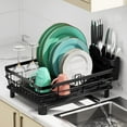 thumbnail image 5 of Dish Drying Rack, Dish Racks for Kitchen Counter, Dish Drying Rack for Kitchen Counter with Removable Dish Drainer, Dish Dryer Rack with Drainboard and Swivel Spout (Black), 5 of 8
