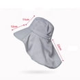 thumbnail image 2 of Solid Color New With Shawl Foldable Beach Cap Neck Protection Bucket Hat Sun Cap Panama Caps Fisherman's Hat PINK, 2 of 8