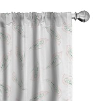 Ambesonne Abstract Curtains, Pastel Leaf-Like Shapes, Pair of 28"x84", Almond Green and Rose