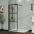 thumbnail image 3 of TemperedGlass Shower Screen Walk-in Shower Door Aluminium 3-panel design 34"×72", 3 of 5