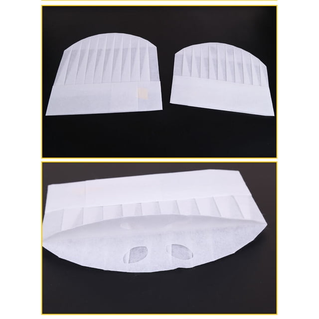 20 Pieces Disposable Chef Hat Adjustable Elastic Bakery Pastry Cook Cooking Caps Kitchen Home Restaurant Party Round