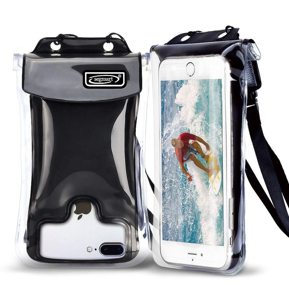 SJEhome Large Waterproof Phone Pouch,IPX8 Waterproof Phone Case with Adjustable Waist Strap,Compatible with iPhone Whole Series Galaxy Whole Series up to 7,Waist Bag for Beach Boating,Swim,Black 