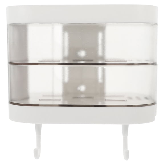 Supvox Rotatable Wall Mounted Soap Box White Plastic Soap Drain Holder