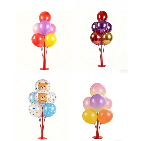 Mosawomo 4Pcs Red Balloon Base A Detachable Plastic Base That Can Be Assembled Suitable for Various Occasions Such as Birthdays and Festivals