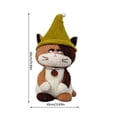 thumbnail image 2 of Halloween Cute Cat Plush Toys, Tricolor Cat Stuffed Animals with Lime Pointed Hat for Indoor Home Display, Halloween Party Decorations and Holiday Present for Plush Toy Enthusiasts, 2 of 3