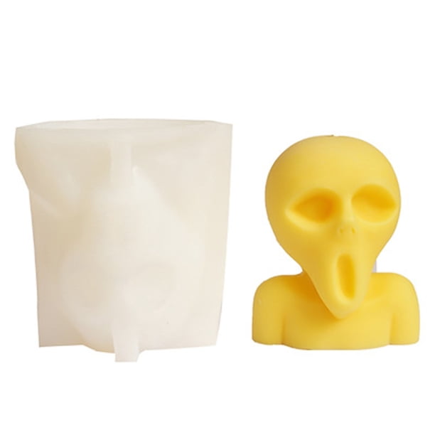 Molde De Silicona Para Velas, Vela De Modelado Seguro, Suministros Para Hacer Velas Suaves, Molde De Jabón Alienígena, Vela De Modelado De Jabón Multifuncional Para Mesa De Oficina Interior Moyic HA027575-01