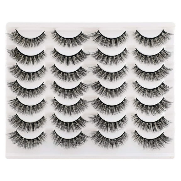 Lashes False Eyelashes Cat Eyes Wispy Natural Faux Mink Lashes 14 Pairs Pack Light Volume Short Fake Eye Lashes Multipack