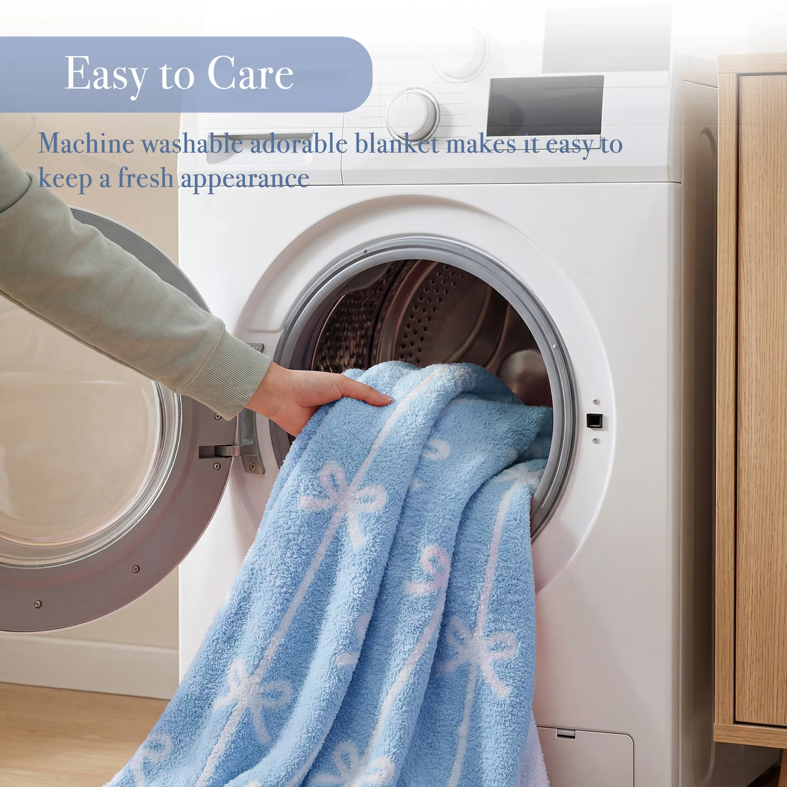 Catami Diamond Pattern Reversible Throw Blanket,Blue Bow,50*60
