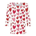 thumbnail image 5 of Gkeoshab Women's Valentine's Day Heart Print Blouse Long Sleeve Shirt Casual Top White L, 5 of 5