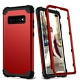 thumbnail image 2 of Dteck Galaxy S10 Plus Case, Dteck Heavy Dual Layer Rugged Shockproof Case Hard PC Protective Back Cover For Samsung Galaxy S10+, Red, 2 of 10