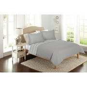 Better Homes & Gardens Solid Front Reverse Stripe Quilt, Gray, Twin XL