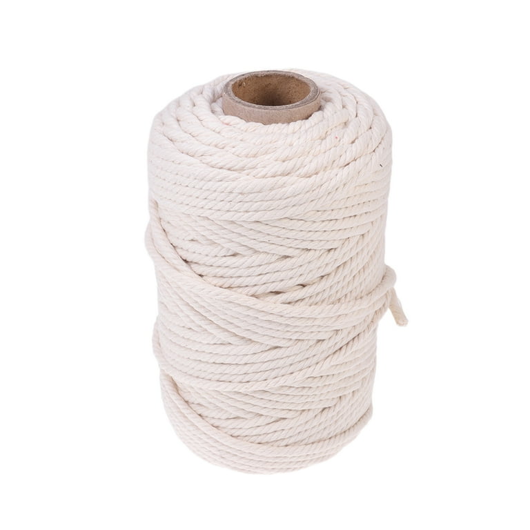 Ounona 100m Natural Cotton Rope Tapestry Knitted Cord for Handmade Wall Craft DIY Making (6mm), Size: 6 mm