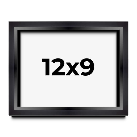 12x9 Shadow Box Frame Black | 1.25 inches Deep Real Wood Contemporary Shadowbox Display Frame | UV