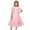 Pink, variant on FSYBOA Girls Summer Dresses Size 14T, Casual Short Sleeves Dance Mid Length Kids Party Dresses Pink