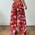 thumbnail image 6 of Hearthz Womens Pajama Pants Drawstring Wide Leg Valentine's Day Bowknot Woman Lounge Pants Baggy Soft Comfy Lightweight Sleepwear Bottoms, 6 of 6