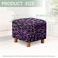 thumbnail image 5 of Jiueut Purple Leopard Print Ottoman Cover, Square Ottoman Cover Footrest Sofa Slipcovers Stool Covers Soft Footstool Covers Slipcovers Stretch Furniture Protector with Anti-Slip Band, 5 of 7
