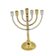 thumbnail image 2 of Candelabro Menorah de 7 brazos, Base redonda antigua, candelabro de estilo elegante, soporte para velas para mesa de comedor , fiesta de Navidad mayimx menorá, 2 of 9