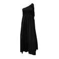 thumbnail image 4 of SMihono Robe d'Été pour Femmes Grande Taille Robe Bohème d'Été pour Femmes à Imprimé, une Épaule, Sans Manches, Smockée, Fluide, Robe de Soirée, Robe Maxi de Plage, 4 of 4