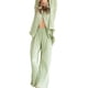 thumbnail image 5 of VISgogo Traje de pantalón de dos piezas para mujer, blusa de manga larga de color liso y pantalones de corte recto VISgogo  moda, 5 of 9
