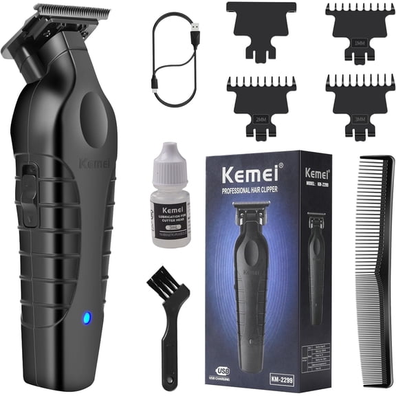 KEMEI 2299 Cordless Hair Clippers for Men Professional Zero Gapped Trimmer & Barber Haircut Cutting Kit, Ideal Gifts for Men