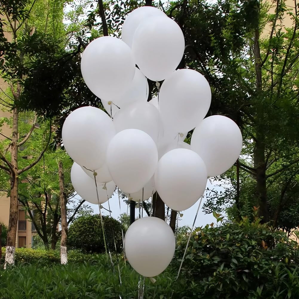 400 Pcs White Balloons 12 Inch Bulk Latex Balloon for Birthdays Weddings Party Decorations