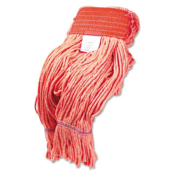 Boardwalk Super Loop Wet Mop Head, Cotton/Synthetic, Large Size, Orange -BWK503OR