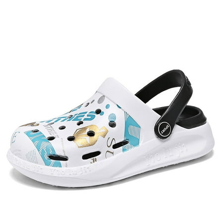 

Boys Girls Clogs With Alphabet Print Summer Comfortable Lightweight Hollow Out Sandals Beach Shoes For Toddler Children Kids