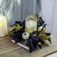 thumbnail image 5 of Matoen Candle Rings, Halloween Black Candle Rings Wreath for Pillar Candle Holder, Maple Leaf Small Wreaths for Fall Thanksgiving Home Table Centerpieces, Door, Wall, Window Decorations, 5 of 6