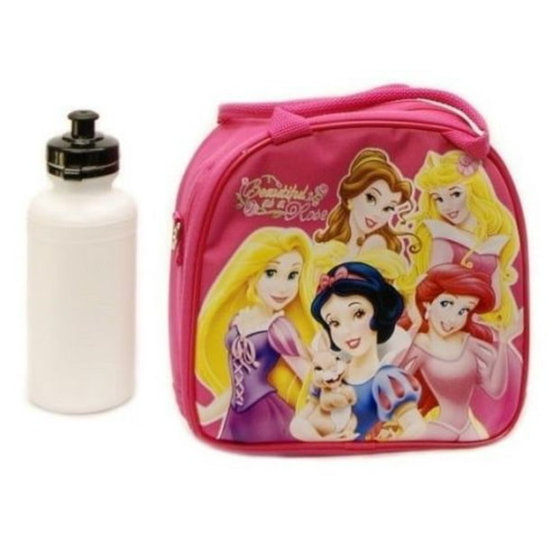 Licensed Disney Princess Lunch Box Bag with Shoulder Strap and Water