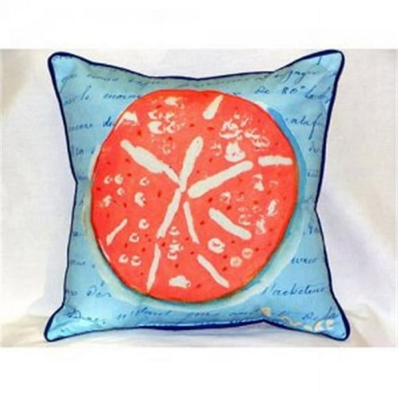 Coral Sand Dollar Blue Throw Pillow, 22 x 22 in.