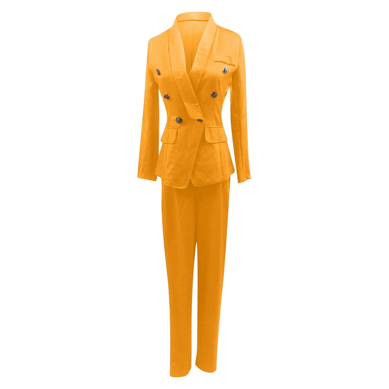 FAKKDUK Elegant Business Suit Sets for Women Pants Suits for Women Dressy 2  Piece Casual Plus Size Open Front Blazer Pant Suit Set Wedding Prom Work