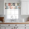 thumbnail image 5 of Spring Floral Sheer Curtains Valances for Windows Elegant Summer Botanical Farmhouse Plaid Chiffon Kitchen Valances for Cafe, Voile Window Treatments Curtains for Living Room Bedroom, 54"x18", 5 of 9