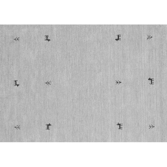 Ahgly Company Indoor Rectangle Solid Gray Modern Area Rugs, 7' x 9'
