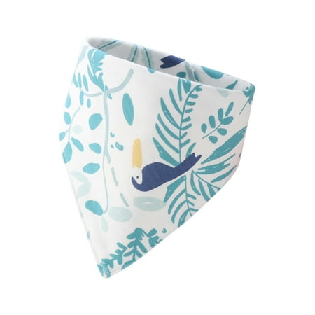 Baby Saliva Towel Combed Cotton Cartoon Printing Towel Double-layer Saliva Towel Sky Blue Free Size