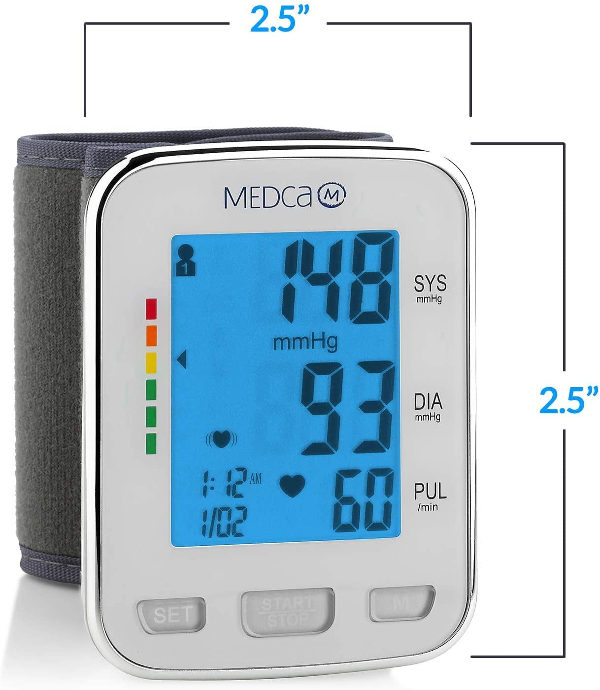 CHOICEMMED Wrist Blood Pressure Monitor - BP Cuff Meter with Display - -  Mibest Store