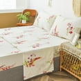 thumbnail image 1 of Move Over 4 pcs Floral Sheet Set Full Botanical Fitted Sheet Flowers Pattern All Around Elastics Deep Pocket Sheet, 1 of 8