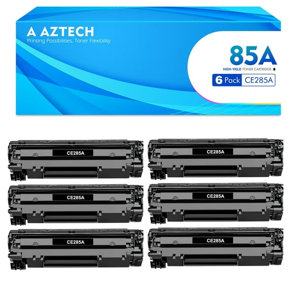 CE285A 6-Pack Toner Cartridge Black Compatible for HP 85A CE285A 285A HP Laserjet Pro P1102w P1102 1102w M1212nf MFP M1217nfw P1005 M1132 M1210 M1212 P1006 Printer Ink (CE285AT1)