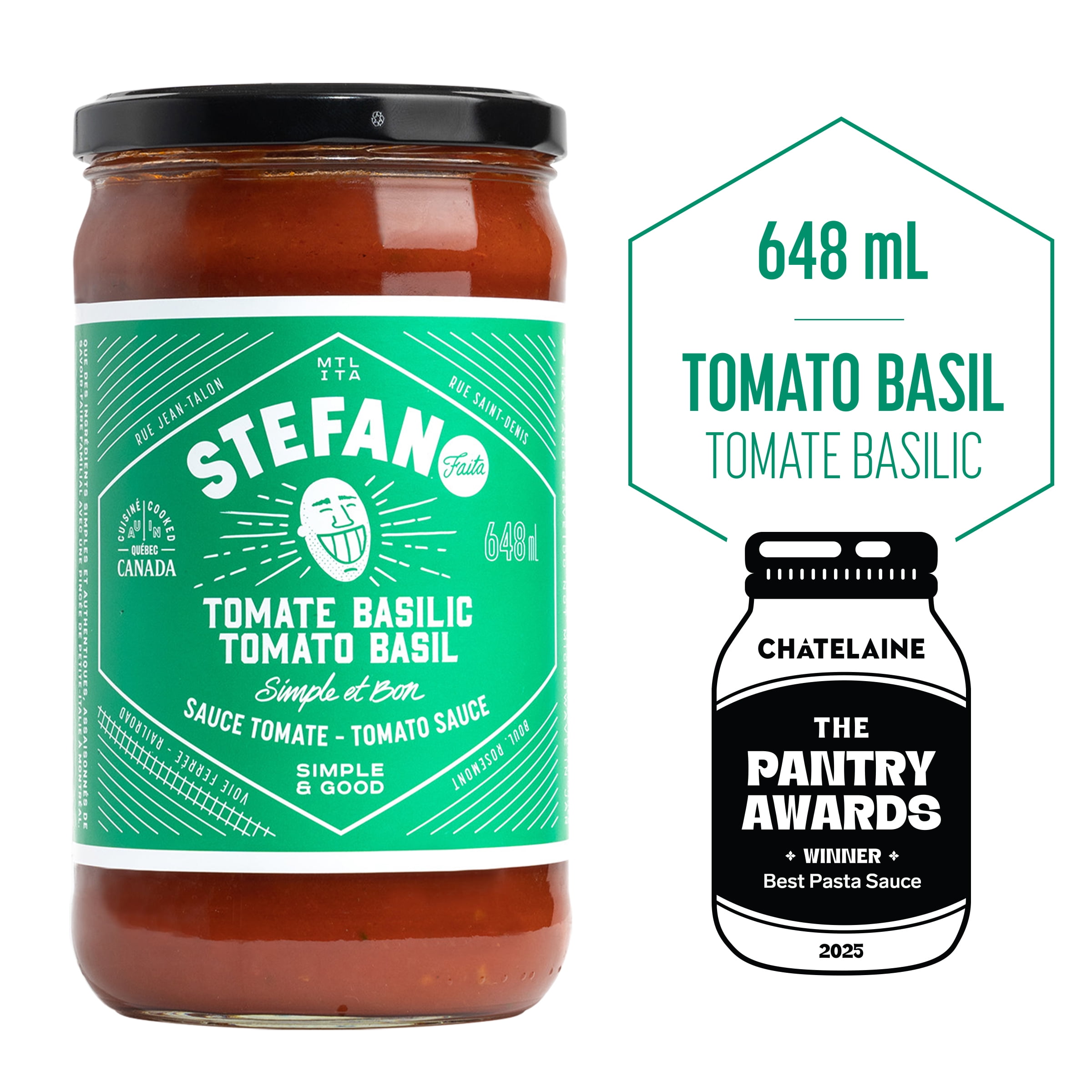 Stefano Faita Tomato Basil Pasta Sauce, 648 mL