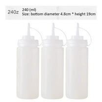 Max Choice Plastic 8 oz Leak Proof Squeezable Condiment Dispenser, 3 pack