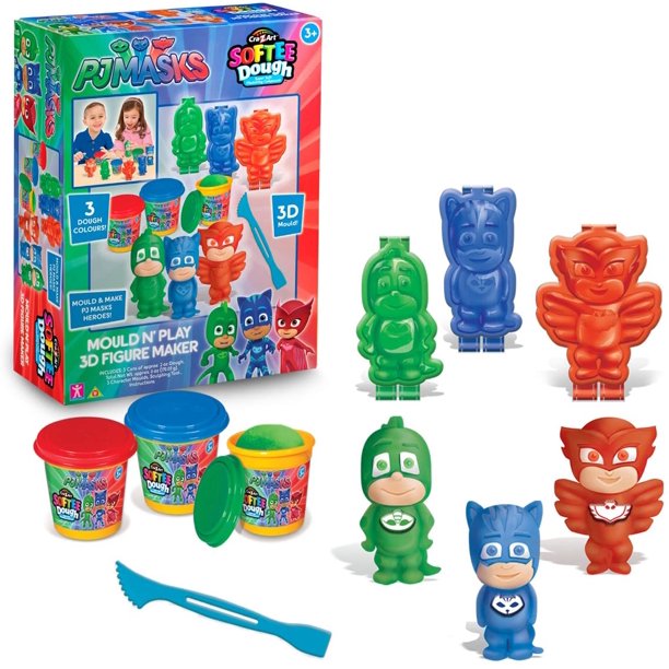 CraZArt PJ Masks Softee Dough 3D Maker Action Figure Mold N Play, Red