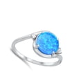 thumbnail image 4 of CHOOSE YOUR COLOR Elegant Promise Ring .925 Sterling Silver Band Blue CZ Jewelry Female Size 7, 4 of 4