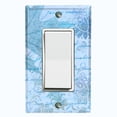 thumbnail image 1 of Metal Light Switch Plate Outlet Cover (Blue Leaf Letter Damask LET007), 1 of 13