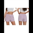 thumbnail image 3 of Pantalones Cortos de Pijama A Cuadros Y2K para Mujer, Tipo Bóxer Elástico, Estilo Urbano Púrpura M, 3 of 7