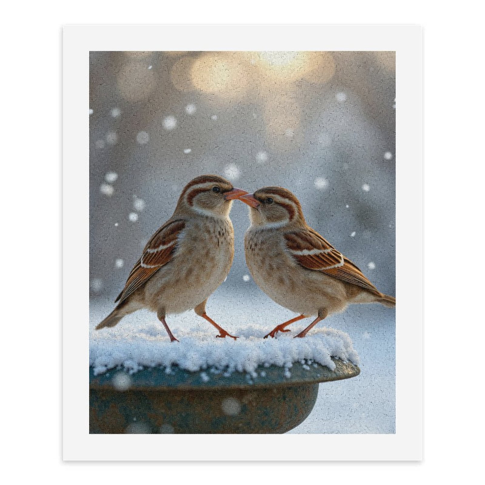 Paint By Numbers Kit for Adults Beginner - Sparrows Snowy Day Frosted Perch DIY Canvas Painting Kits for Adults, Frameless Paint By Number for Adults for Home Wall Decor 16x20 Inch