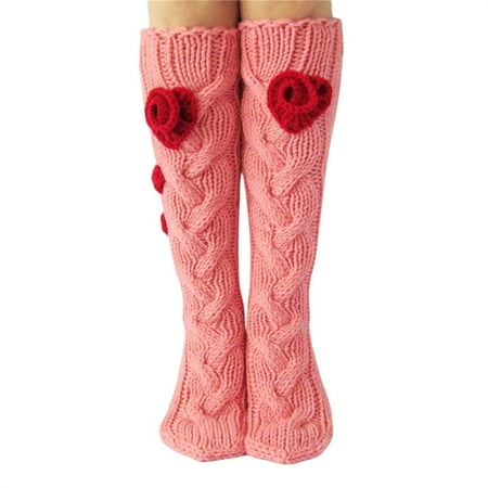 

Bagilaanoe Women 3D Flower Knee High Socks Crochet Knitted Calf Socks Boot Socks Autumn Winter Warm Long Stocking Leg Warmers
