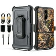 thumbnail image 1 of Value Pack for 5.5" LG LV5 LG K10 2017 LG K20 Plus LG K20 V Combo Holster Belt Clip Kickstand Raised Bevel Design Enhance Camera and Screen Protection Shockproof Bumper Phone Case + [Huntingcamo], 1 of 4