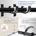 thumbnail image 4 of 2 Pack Heavy Duty Metal Curtain Rod Brackets - For 25-30mm Curtain Rod - Black, 4 of 5