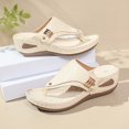thumbnail image 4 of Sandals for Women Wedge Comfortable Arch Support Thong Sandals Dressy Summer Flip Flops Casual Walking Shoes, 4 of 9